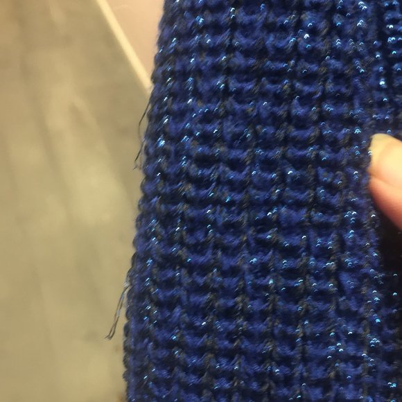 Size S American Apparel Blue Metallic Fisherman Sweater - Picture 10 of 15